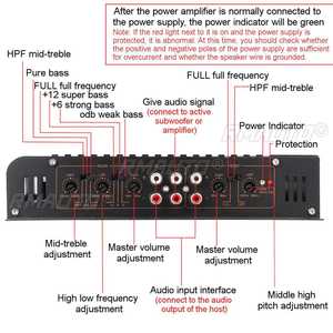 เครื่องขยายเสียงรถยนต์ 12V 7900W 4 แชนแนล เครื่องเสียงรถยนต์ทรงพลัง ซับวูฟเฟอร์ อลูมิเนียมอัลลอยด์ เครื่องขยายเสียงสเตอริโอในรถยนต์ - Product Image 3