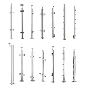 Palo per Balaustra <span class=keywords><strong>in</strong></span> <span class=keywords><strong>Vetro</strong></span> 41 Pollici, Palo Angolare <span class=keywords><strong>in</strong></span> Acciaio Inox 304 Nero con Fessure per Supporti e Base Robusta per Balcone - Product Image 6