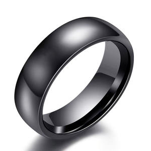 CHENG JEWELERS Bagues pour hommes en céramique blanche de 8 mm avec incrustation en aluminium anodisé <span class=keywords><strong>orange</strong></span>, bleu, vert, violet, rouge – Bandes classiques pour cadeaux - Product Image 3