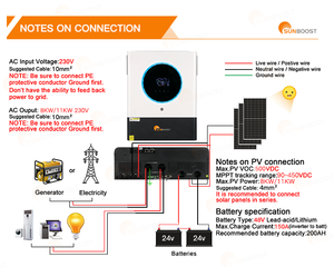 Sunboost 8KW 10KW đầu ra duy nhất lai năng lượng mặt trời biến tần ON-OFF lưới với Built-in wifi hỗ trợ 6 song song 150A MPPT biến tần - Product Image 5