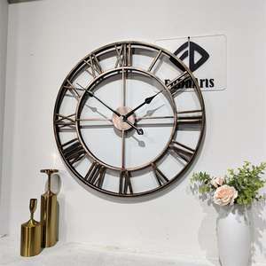 Relojes <span class=keywords><strong>de</strong></span> pared <span class=keywords><strong>de</strong></span> Metal modernos <span class=keywords><strong>de</strong></span> 80cm, redondos, casi silenciosos, con pilas, números romanos negros, reloj para sala <span class=keywords><strong>de</strong></span> estar, Dropshipping DDP - Product Image 5