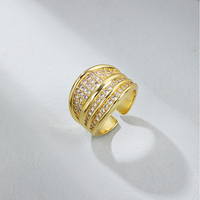 Hengdian New Design 18 Karat vergoldete Mode Ringe Frauen Classic Style Zirkon Schmuck Party Geschenk Beste Gold Fingerringe Pakistan