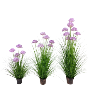 Plantes Bonsaïs Artificielles Fleurs en Soie <span class=keywords><strong>Rose</strong></span> Herbe Oignon Artificiel Fontaine de Pampa Herbe Décoration de la Maison - Product Image 1
