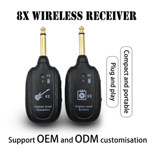 Electrical Guitar 8X <b>Wireless</b> System Transmitter <b>Receiver</b> Built-in Rechargeable <b>Wireless</b> Guitar Transmit - Product Image 2