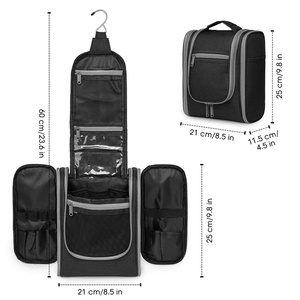 Bolsa <span class=keywords><strong>de</strong></span> Aseo Colgante para Viaje, Organizador <span class=keywords><strong>de</strong></span> Cosméticos Grande y Duradero <span class=keywords><strong>con</strong></span> Múltiples Compartimentos, Forro Impermeable, Bolsillos Transparentes <span class=keywords><strong>de</strong></span> PVC - Product Image 6