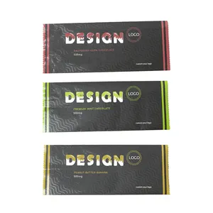 Custom Heat Seal Back Side Seal Candy Nut Mylar Bag Protein Energy Mushroom Chocolate Bar Wrapper Packaging Bags For Pillow