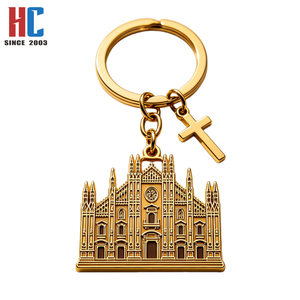 Llavero de Metal con Relieve 3D del <span class=keywords><strong>Duomo</strong></span> de Milán, Recuerdo de <span class=keywords><strong>Italia</strong></span>, Iglesia Gótica, Fabricado por una Empresa con 23 Años de Experiencia - Product Image 3
