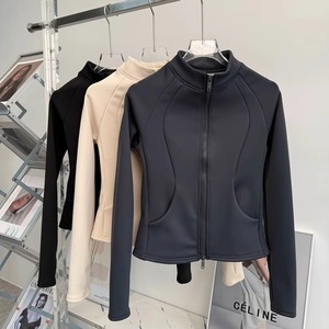 Veste de sport pour femme automne-hiver 2026, col chaud en velours, course à pied, cyclisme, fitness, polaire, yoga - Product Image 5