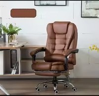 Chaise de bureau ergonomique de luxe en tissu de grande taille pour la maison Chaise de patron de haute qualité Appui-tête réglable Support de taille confortable Contemporain