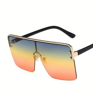 Gafas de Sol de Lente Única Extra Grandes Vintage 2021, Gafas de Sol Cuadradas con Parte Superior Plana UV400 para Mujer - Product Image 3