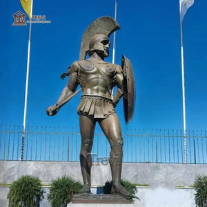 Estatua de Guerrero Griego de Metal para Decoración de Exteriores, Escultura de Bronce y Latón de Tamaño Real, Estatua Espartana de Leónidas en <span class=keywords><strong>Venta</strong></span> - Product Image 1