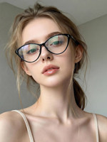 Gafas de Ojo de Gato para Mujer, Monturas Ópticas TR de Moda, Ligeras, para Uso Diario, Diseño Moderno y Cómodo