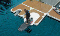 Plate-forme flottante gonflable de stationnement de jet-ski de quai d'aluminium de Supboard de l'eau avec le tapis d'Eva