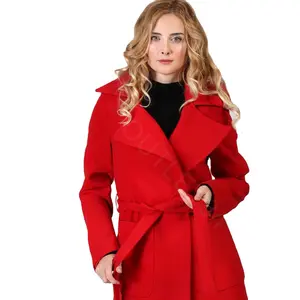 Fashion Design Popular Winter Cashmere Teddy Trench Coat Women Long 100% Cotton Coats made in Tukiye istanbul