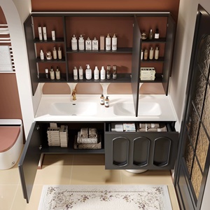 Đơn giản và thông minh rắn gỗ phòng tắm Tủ thiết lập với tích hợp <span class=keywords><strong>Granite</strong></span> Countertop và bồn rửa - Product Image 3