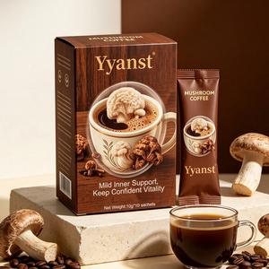กาแฟเห็ดหลินจือธรรมชาติสูตรอ่อนโยน 10 กรัม*10 ซอง บรรจุกล่องกระดาษลายไม้ สำหรับใช้ที่บ้าน เดินทาง บำรุงร่างกายประจำวัน รับผลิตแบบ OEM แบรนด์ส่วนตัว - Product Image 2