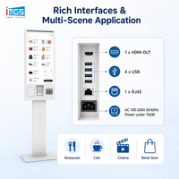 Kiosque interactif de commande automatique de 32 pouces, écran tactile FHD sur pied, machine de paiement pour restaurant, restauration rapide