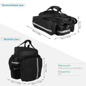 Sacoche de vélo BSCI, grande capacité 10-25L, multifonction, étanche, pour porte-bagages arrière, sac à main, sac à bandoulière - Product Image 1