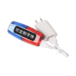 Luz de advertencia LED roja y azul intermitente, impermeable IP65, recargable, para seguridad, montaje en poste, material plástico - Product Image 1