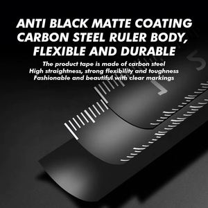 Mètre à ruban à roulettes direct usine en ABS et acier inoxydable, noir et or dépoli, règle de précision élevée, épaissi, anti-chute et résistant à l'usure - Product Image 2