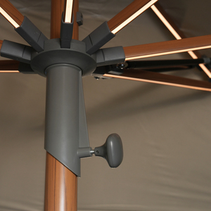 Sombrilla de Patio de Acero Inoxidable y Aluminio con Energía Solar y Luz LED |   Sombrilla Resistente a los Rayos UV e Impermeable para Uso en Exteriores, Jardín y Parque - Product Image 3