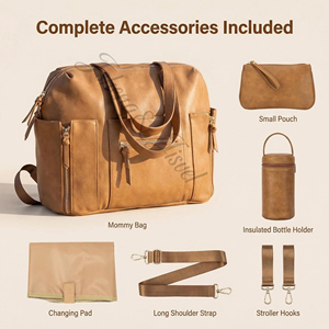 กระเป๋าผ้าอ้อมแบบ 3-in-1 สะพายหลังได้ สายรัดเข้ากับรถเข็นเด็ก ความจุ 20-35 ลิตร กันน้ำ ทำจากวัสดุ PU กระเป๋าเดินทางสำหรับเด็ก ช่องเก็บของแบบมีฉนวน สายคล้อง<span class=keywords><strong>มือ</strong></span> สำหรับคุณแม่และคุณพ่อ - Product Image 2