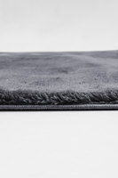 Tapis shaggy moelleux anthracite Mars 25 mm, lavable, doux, antidérapant, moderne, pour salon, avec coussin en mousse PET