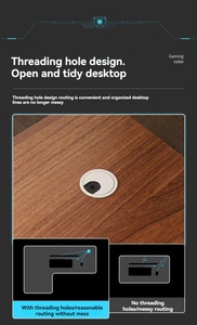 2024 YOUTAI, venta al por mayor, en forma de mesa de juegos L, escritorio de deportes electrónicos para sala de juegos de PC con estante opcional y juego de sillas de juegos - Product Image 4