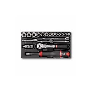 USAG - U05190770 <b>Ratchet</b> set, hexagonal <b>sockets</b> and inserts (19 pcs.) - EAN 8001150028656 INDUSTRIAL MAINTENANCE - Product Image 1