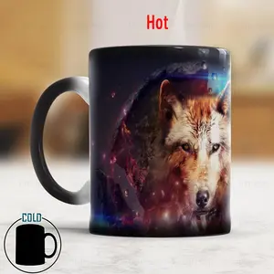 魔狼狮子猫恐龙杯11盎司家用咖啡杯颜色变化魔杯画情人摄影情人生日礼物