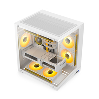 Boîtier PC Gaming M-ATX Incliné Nouveau Design Prix Usine Style Aquarium Sans Pilier Châssis d'Ordinateur Gaming en SPCC 0,45 mm