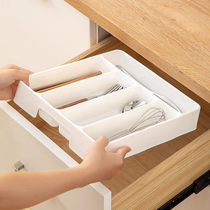 Contenedor de almacenamiento rectangular para <span class=keywords><strong>el</strong></span> hogar, vajilla de cocina, organizador de <span class=keywords><strong>escritorio</strong></span> de PP de inyección, bandeja de cajón para organización de <span class=keywords><strong>escritorio</strong></span> - Product Image 5