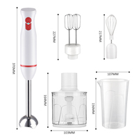 3-in-1 afneembare staafmixer met 2 messen, handmatig, elektrisch, huishoudelijk, van plastic, voor groenten, fruit, eieren, milkshakes, snijder, garde, draagbaar