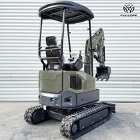 Mini Excavator Bersertifikasi ISO9001 FULCORE Kapasitas Bucket 0.02m³ Operasi Hidrolik Halus untuk Pekerjaan Kebun