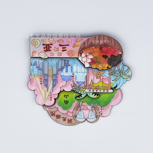 Imán de nevera de madera epoxi personalizado con diseño de caricatura, recuerdo turístico de Sanya, adorno duradero para regalo - Product Image 4