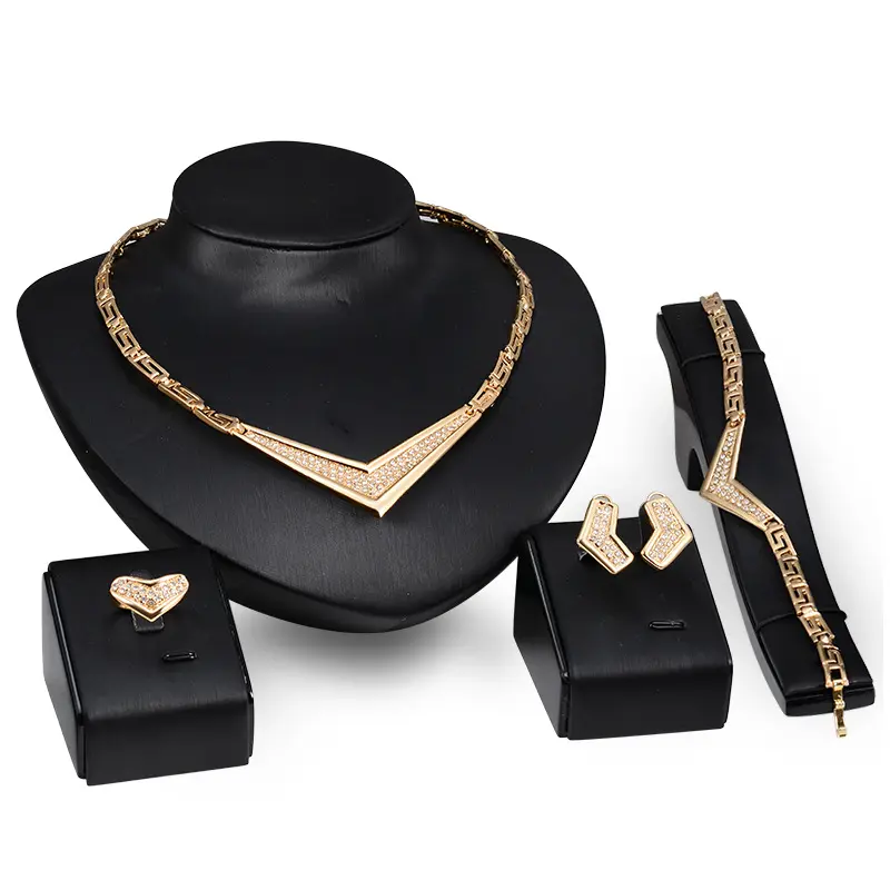 Wholesale Dubai African Jewelry Sets for Women 18K Hollow Gold Luxury Jewelry