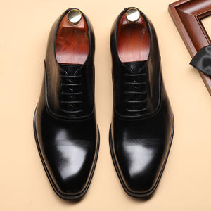 Chaussures habillées pour hommes en cuir véritable, à bout pointu, à lacets, antidérapantes, respirantes, légères, formelles, pour le bureau, les mariages, fabriquées à la main - Product Image 1