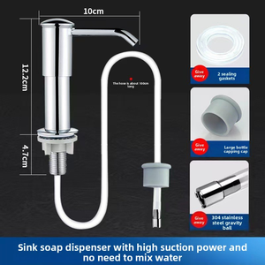 Distributeur de <span class=keywords><strong>savon</strong></span> manuel Maite Kitchen en ABS pour <span class=keywords><strong>liquide</strong></span> <span class=keywords><strong>vaisselle</strong></span>, extension d'eau pour évier domestique, montage sur plan, design moderne et simple, long - Product Image 3