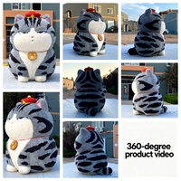 Mascotte gonflable de chat de dessin animé 3M/10FT, personnage gonflable personnalisé en peluche longue, durable, facile à installer avec souffleur, animaux gonflables
