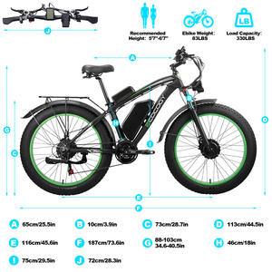 Vélo de montagne électrique puissant et durable avec pneus gras 24*4.0, double moteur, batterie au lithium 48V, <span class=keywords><strong>cadre</strong></span> en alliage d'aluminium et longue autonomie - Product Image 2