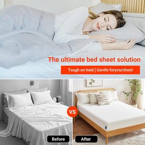 Sangles de drap de lit durables et réutilisables, attaches élastiques ajustables en nylon et métal pour draps-housses - Product Image 3