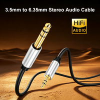 Kabel XLR 3.5mm ke 6.35mm, 6.35 1/4" ke 3.5 1/8" Male TRS dengan selubung PVC untuk Mikrofon