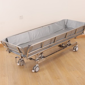 Cama de Hospital Leho Lh-9 de Acero Inoxidable y PVC Impermeable, Cama Médica para Baño, 200 kg, Manual, Fácil de Operar, para Pacientes Geriátricos y Ancianos - Product Image 1