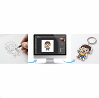 Mini porte-clés en acrylique à suspendre DIY, logo publicitaire personnalisé, emblème scolaire, pendentif périphérique anime et dessin animé