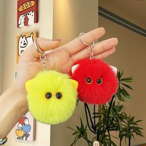 Llavero de peluche con cabeza de gato, adorable y esponjoso, colgante para bolso, adorno para llaves de coche, regalo pequeño, venta al por mayor, compra a granel - Product Image 3