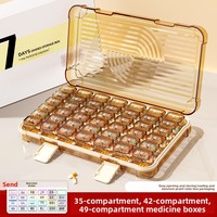Nouvelle boîte de rangement portable pour médicaments sept jours par semaine, modèle U35, 35/42/49 compartiments, grande capacité, scellée, pour voiture, salon, chambre à coucher