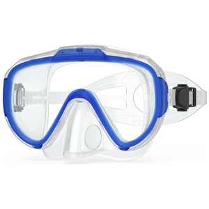 Máscara de Buceo para Adultos, Vidrio Templado, Silicona Líquida Antivaho, Gafas de Snorkel de Cara Completa, Ventana Única, Azul, Negro, Azul Cielo - Product Image 2