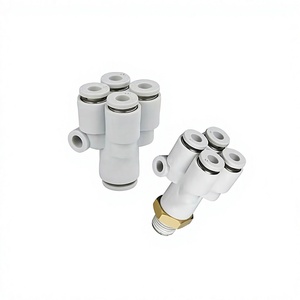 Raccords pneumatiques YIIDNN série KQ2UD blancs en Y à cinq voies, diamètre égal, diamètre variable, connecteur multiple - Product Image 1