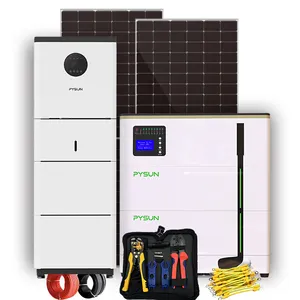 PYSUN 5000w 태양열 오프 그리드 태양열 시스템 전원 은행 풀 세트 4000 와트 5kw 가정 에너지 저장 110V 120V 230V