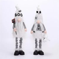 Gnomes lumineux fantaisistes pour Halloween, 2 pièces, adorable sorcière en peluche avec lumières changeantes de couleur